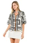 Puff Sleeve Print Top