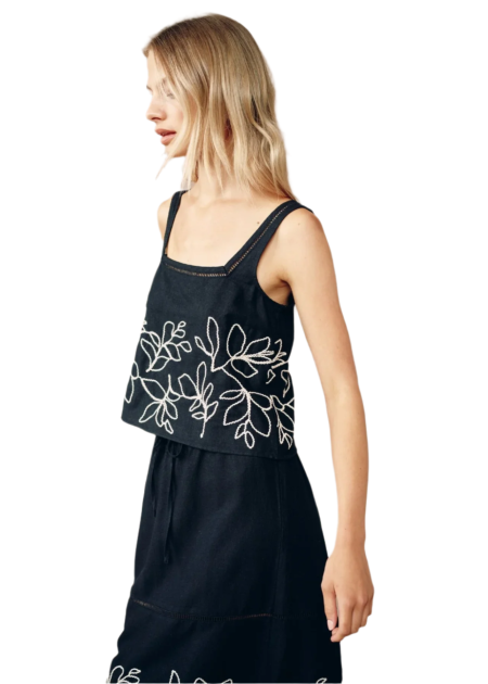 Square Neck Ladder Trim Top