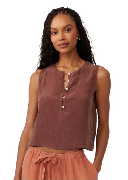 Sleeveless Half Placket Top